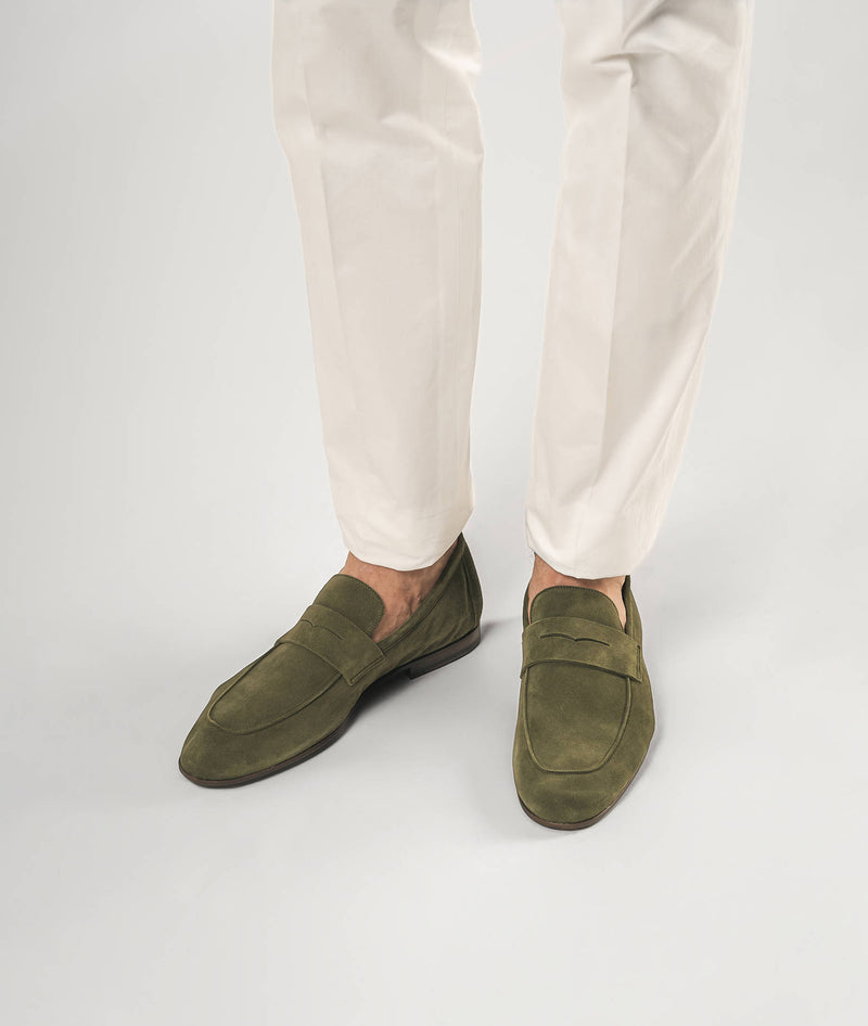 Suede calfskin loafers