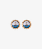 Cufflinks with sailing boat