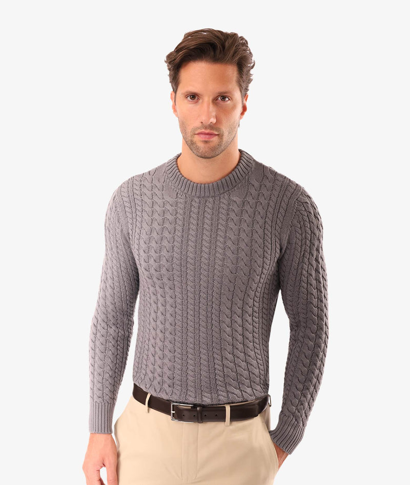 Cable Knit Sweater "Col du Pillon"