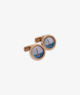 Cufflinks with sailing boat