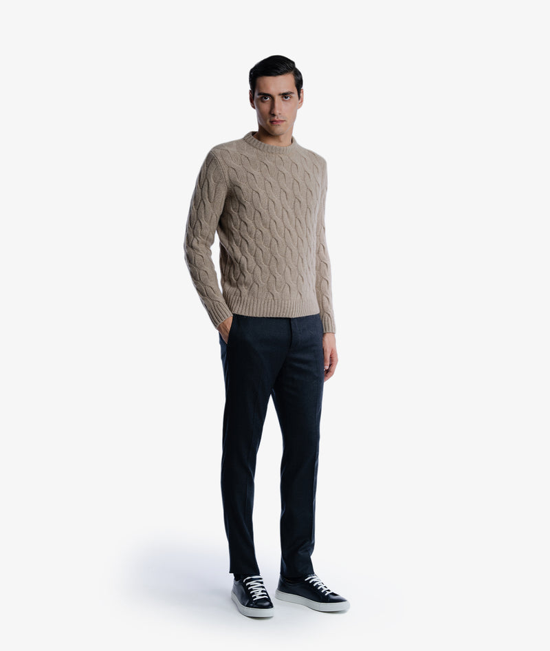 Cable Knit Sweater "Col du Pillon"